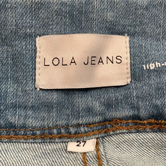 Lola Jeans Reese High Rise Belted Paper Bag Cropped Wide Leg Raw Hem Jeans Sz 27 - Picture 10 of 12